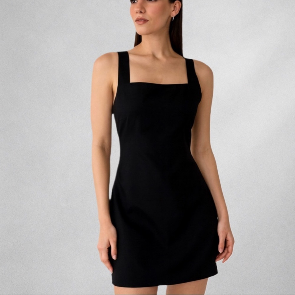 Ann Taylor Black Square Neck Mini Dress